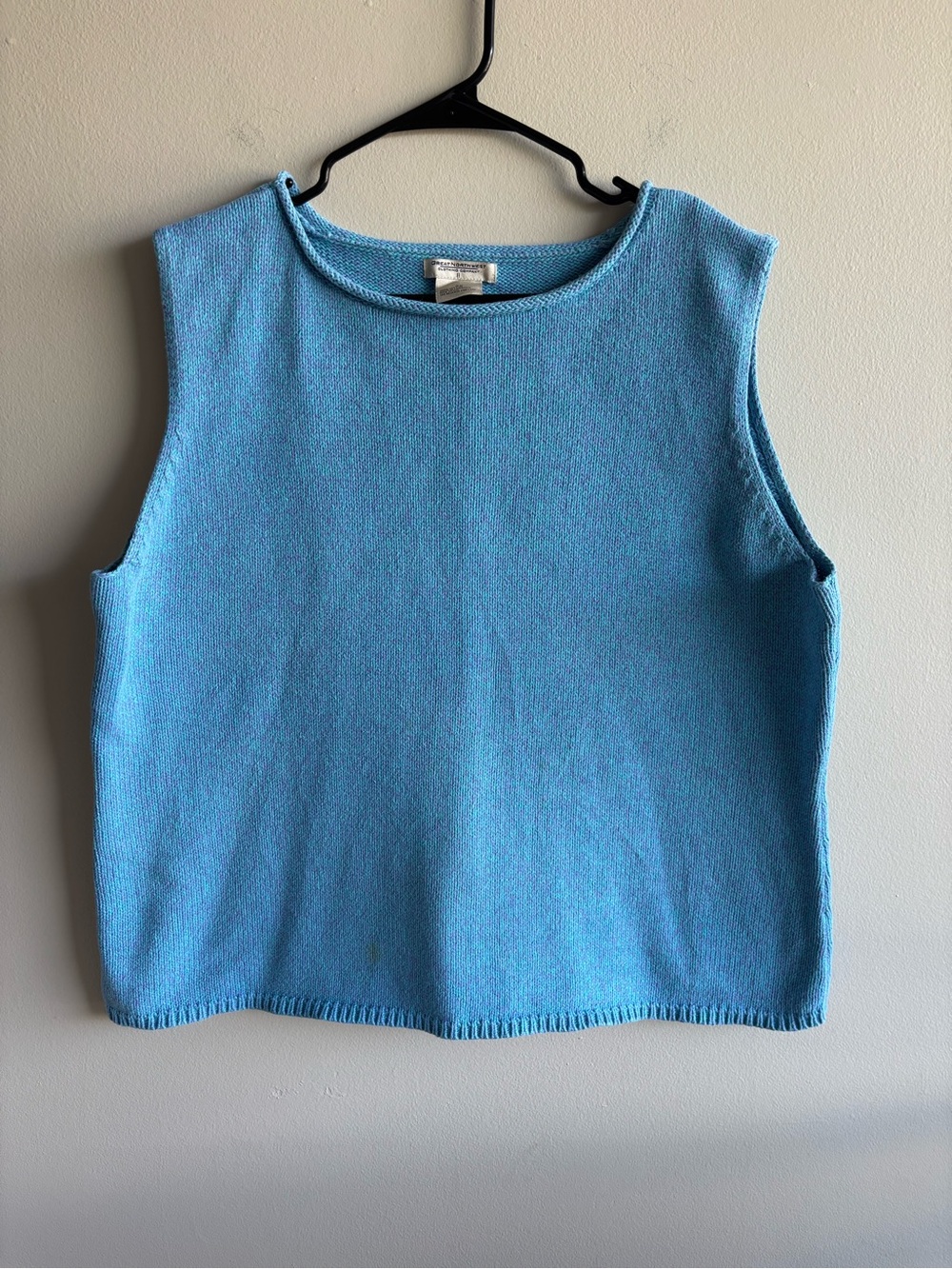 100% Cotton Blue Knit Shell Tank Top Women’s 2X Lightweight Sweater Vest